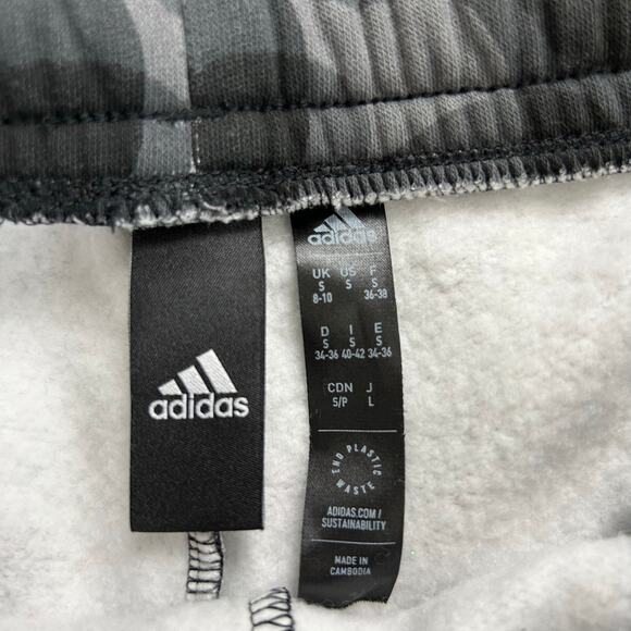 Adidas Women's Floral Sweat Shorts Size Small Fleece Lined Pull On Athletic - Picture 3 of 6